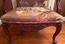 Georgian Chippendale Chinoiserie Carved Mahogany Upholstered Armchair
