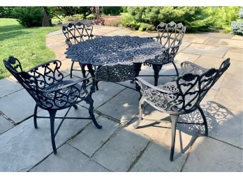 Magnificent 5 Piece Cast Aluminum Patio Dining Bistro Set