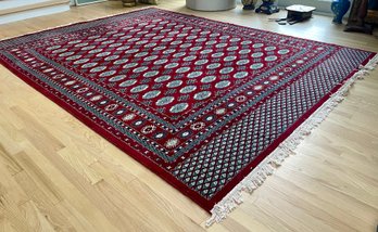 Elegant Red Bokhara Area Rug Measuring 8FT By 11FT