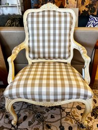 Ethan Allen Cream Painted French Arm Chair Great Condition