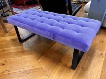 Mid Century Modern Style Tufted Purple Velvet Upholstered Bench 4FT