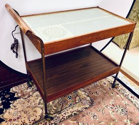 Mid Century Warming Bar Cart Trolley