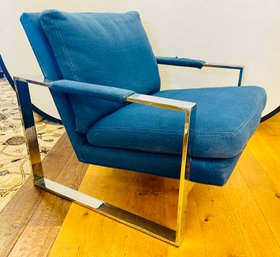 Iconic Signed Milo Baughman For Thayer Coggin Chrome Cantilever Lounge Chair