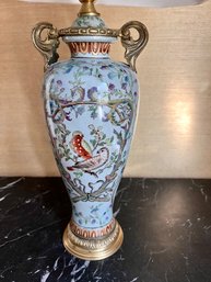 Blue Chinoiserie Luxurious Porcelain Table Lamp Measuring 24' Tall