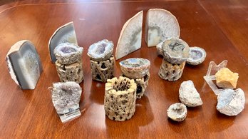 Assortment Of Geodes, Rocks, Crystals