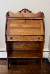 Small Antique Oak Drop Down Desk