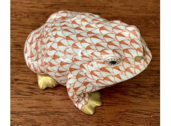 Signed Herend Porcelain Frog Handpainted Figurine 15321 G43