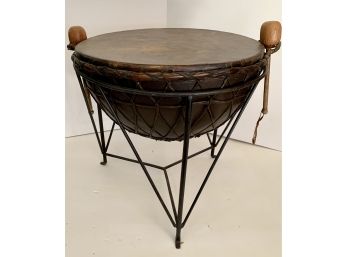 Vintage African Tribal Drum 25' Diameter By 25' Tall