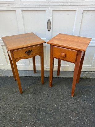 Pair Of Wood Side  Tables