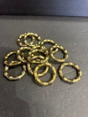 Set Of 12 Gold Napkin Rings