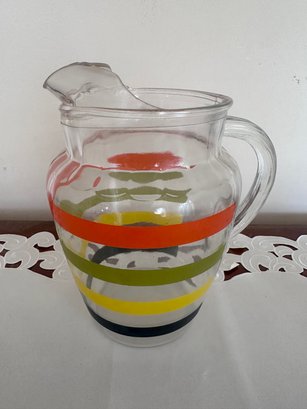 Mid Century Modern Glass Striped Iced Tea Picture