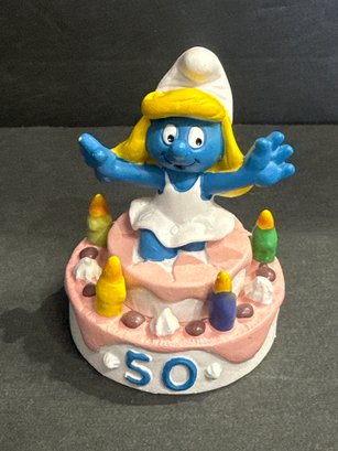 Vintage Smurfette 50th Happy Birthday