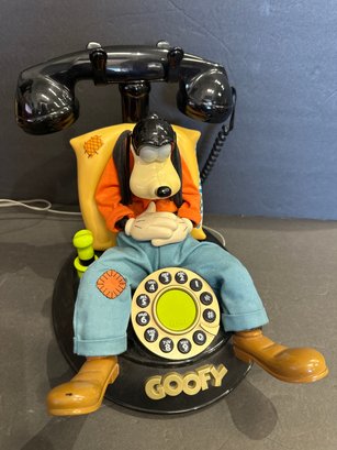 VTG Disney Telemania Goofy Animated Talking Telephone Corded Landline