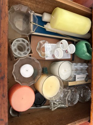 Lot Of Assorted Taper, Pillar And Scented Candles