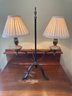 Vintage Double Candelabra Lamp With Iron Base