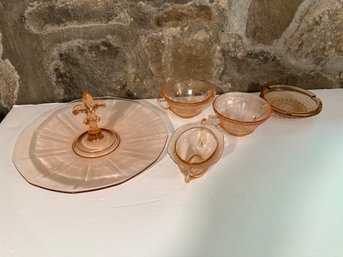 Pink Blush Glassware Tea Dinner Set