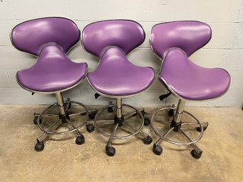 Purple Adjustable Height Rolling Chairs