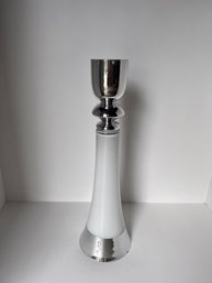 White And Silver Tall Vase Set 2 - 2 Lots