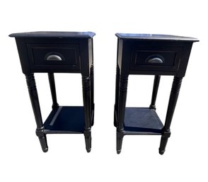 Pair Of Black Bedside Tables