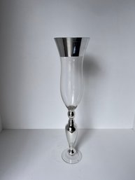 Silver And Glass Vase Set Of 2