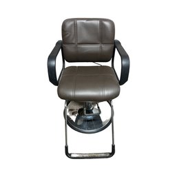 Sleek Black Swivel Barber Chair