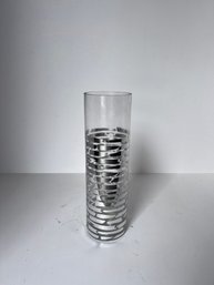 Silver Detailed Glass Vase