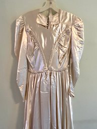 1930s Satin Wedding Gown Small