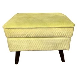 Plush Lime Green Ottoman With Storage