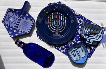 Lot Of Hanukkah Dishes And Decor