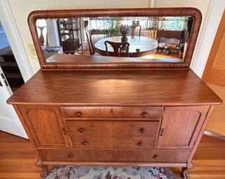 Vintage Credenza With Drawers And Detachable Mirror