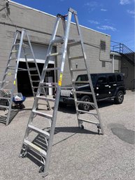 Werner 10 Foot/8 Feet To Platform Ladder On Wheels