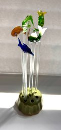 Glass Miniature Marine Life Drink Stirrers