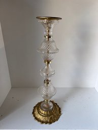 Gold And Glass Candle Stick 35'