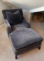 Plush Mohair Chaise Lounge Chair Grey