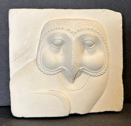 Vintage Egyptian Owl Reproduction Chalkware Plaque