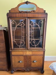 Vintage Art Deco Ornate China Cabinet