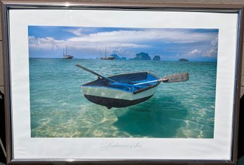 Andaman Sea Boat Framed Print Large