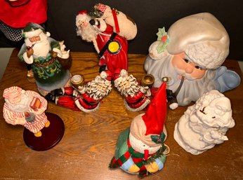 Lot Of Santa Christmas Statues