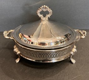 E.B Rogers Silverplate Server With Lid And Pyrex Dish