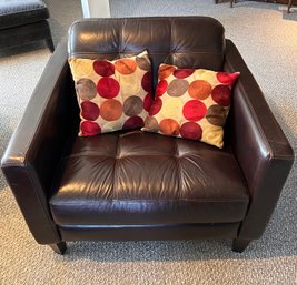 Faux Leather Plush Brown Armchair