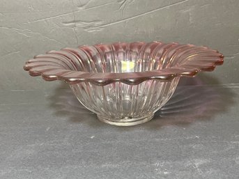 Vintage Pink Art Glass Bowl