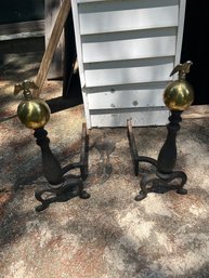 Vintage American Eagle Fireplace Andirons
