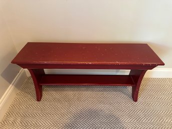 Painted Red Farmhouse Bench