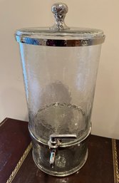 William Sonoma Pebbled Glass Beverage Dispenser