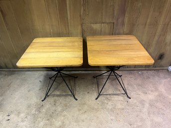 Pair Of Metal Base Cocktail Tables