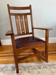 Stickley Mission Oak Harvey Ellis Inlaid Rocker