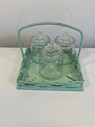 Petite Glass Containers With Basket