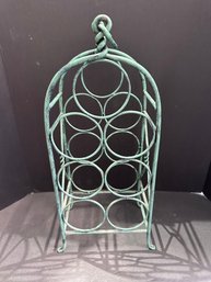 Green Metal Wine Rack