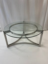 Silver And Glass Coffee Table - 4 Lots But 3 Have No Tops