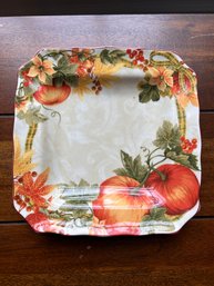 Autumn Pumpkin Vine Square Plate 222 Fifth